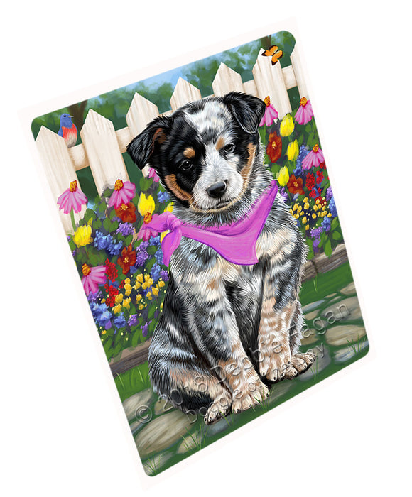 Spring Floral Australian Cattle Dog Tempered Cutting Board C53166