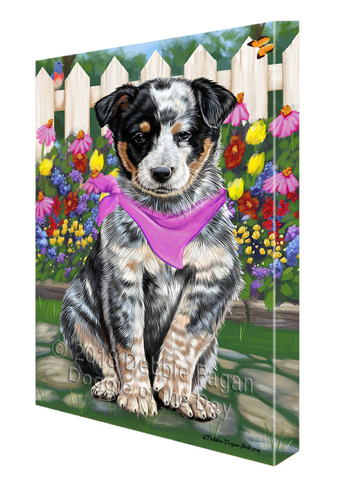 Spring Floral Australian Cattle Dog Canvas Wall Art CVS63655