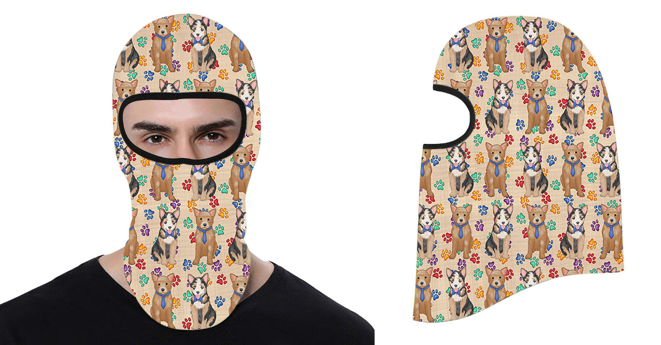 Rainbow Paw Print Australian Cattle Dogs All Over Print Balaclava Ski Mask SM48089