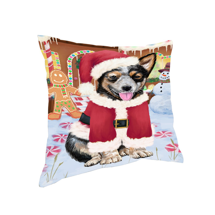 Christmas Gingerbread House Candyfest Australian Cattle Dog Pillow PIL78872