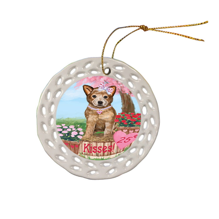 Rosie 25 Cent Kisses Australian Cattle Dog Ceramic Doily Ornament DPOR56153