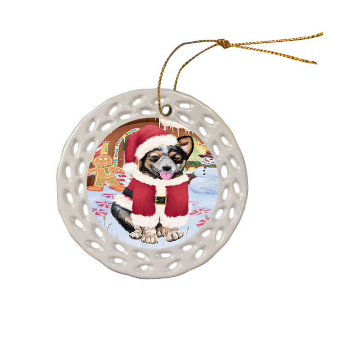 Christmas Gingerbread House Candyfest Australian Cattle Dog Ceramic Doily Ornament DPOR56501