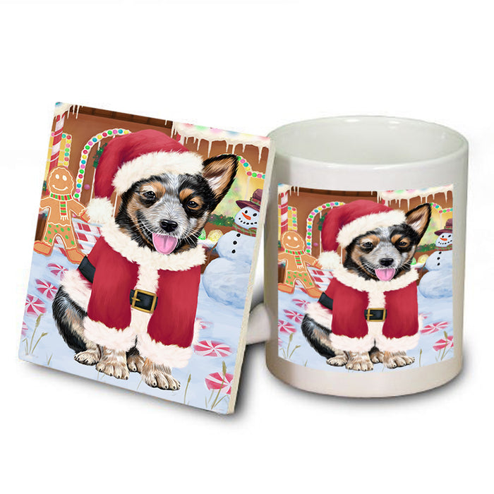 Christmas Gingerbread House Candyfest Australian Cattle Dog Mug and Coaster Set MUC56137