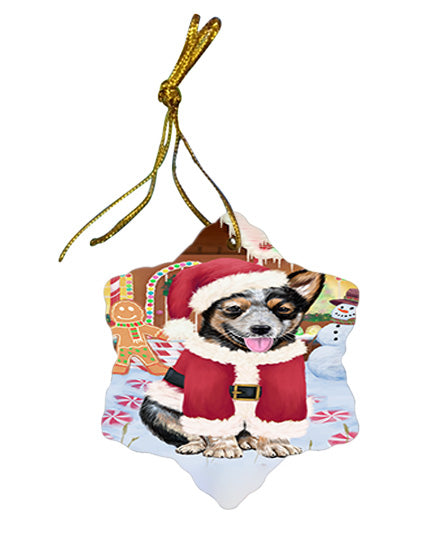 Christmas Gingerbread House Candyfest Australian Cattle Dog Star Porcelain Ornament SPOR56501