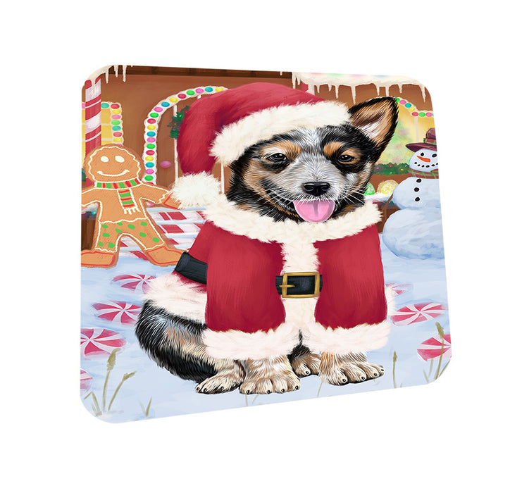 Christmas Gingerbread House Candyfest Australian Cattle Dog Coasters Set of 4 CST56103