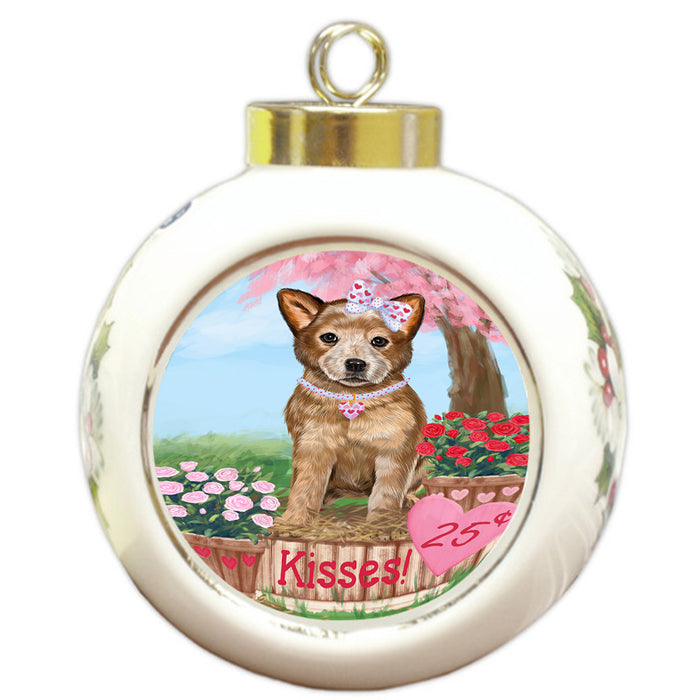 Rosie 25 Cent Kisses Australian Cattle Dog Round Ball Christmas Ornament RBPOR56153
