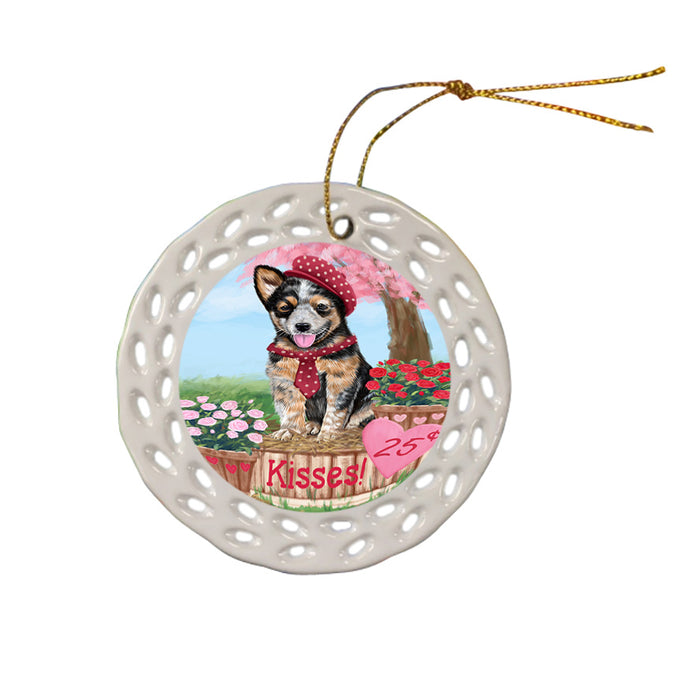 Rosie 25 Cent Kisses Australian Cattle Dog Ceramic Doily Ornament DPOR56154