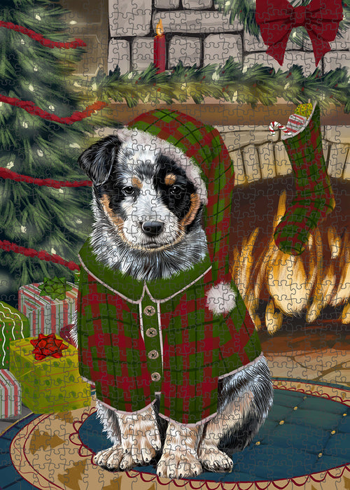 The Stocking was Hung Australian Cattle Dog Puzzle with Photo Tin PUZL88896