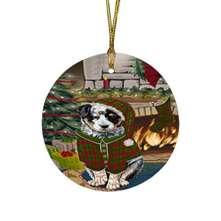 The Stocking was Hung Australian Cattle Dog Round Flat Christmas Ornament RFPOR55529