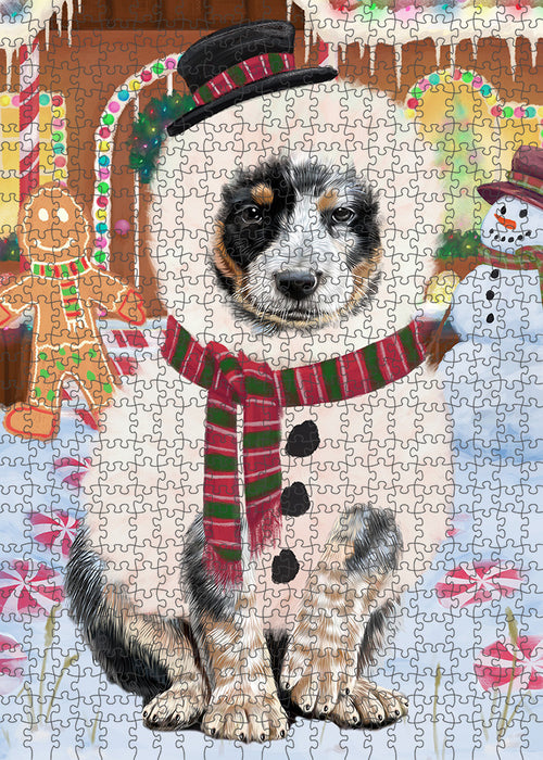 Christmas Gingerbread House Candyfest Australian Cattle Dog Puzzle with Photo Tin PUZL92784