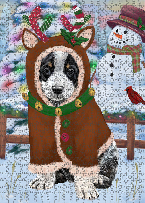 Christmas Gingerbread House Candyfest Australian Cattle Dog Puzzle with Photo Tin PUZL92788