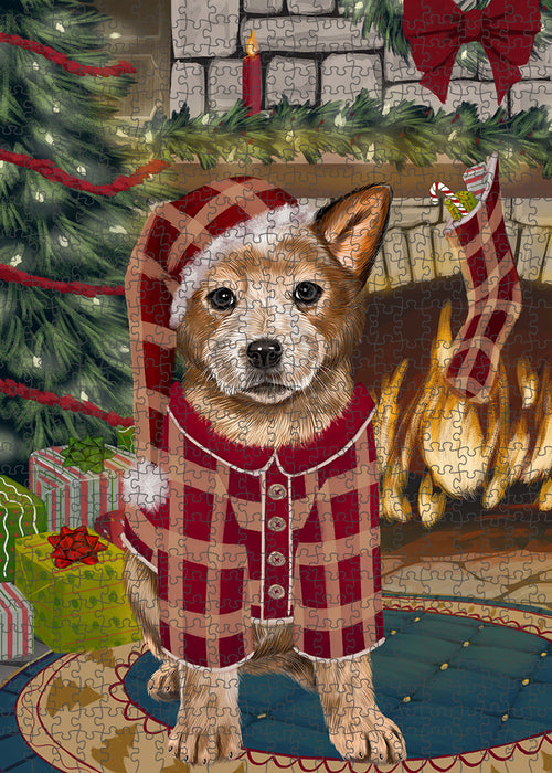 The Stocking was Hung Australian Cattle Dog Puzzle with Photo Tin PUZL88900
