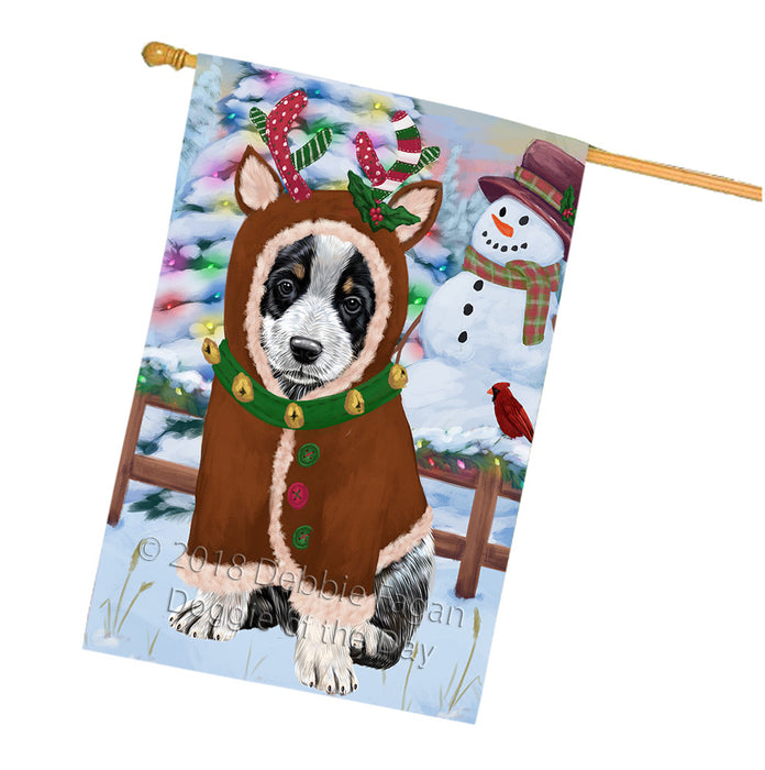 Christmas Gingerbread House Candyfest Australian Cattle Dog House Flag FLG56831