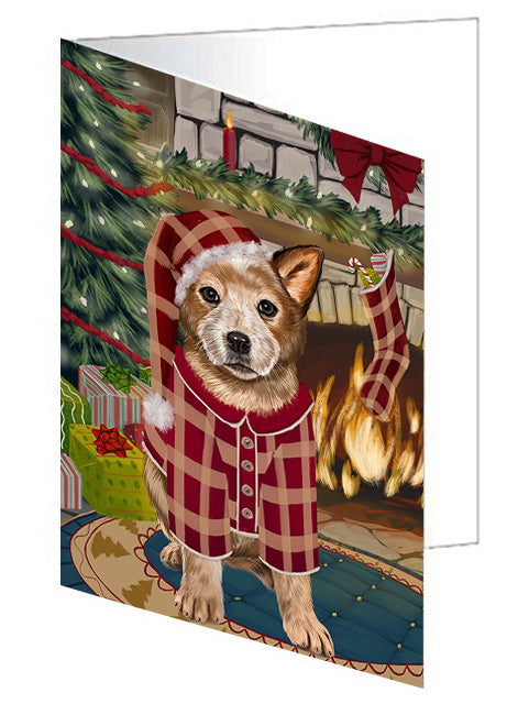 The Stocking was Hung Irish Red Setter Dog Handmade Artwork Assorted Pets Greeting Cards and Note Cards with Envelopes for All Occasions and Holiday Seasons GCD70526