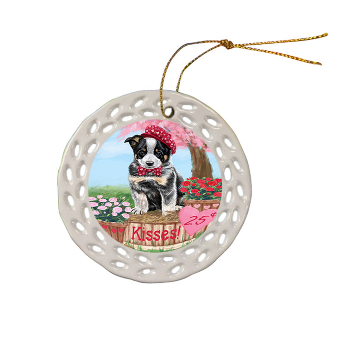 Rosie 25 Cent Kisses Australian Cattle Dog Ceramic Doily Ornament DPOR56155