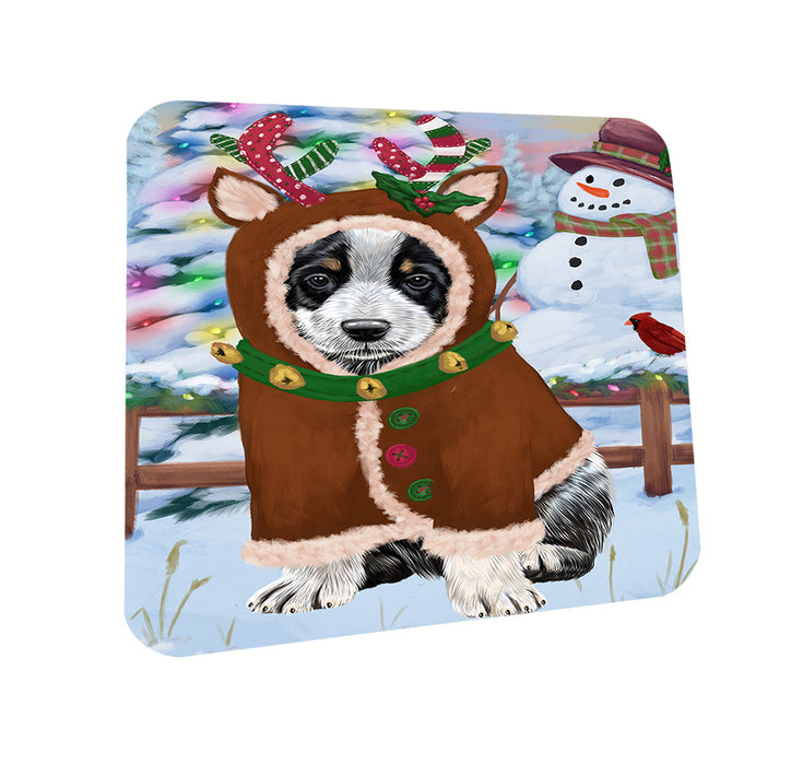 Christmas Gingerbread House Candyfest Australian Cattle Dog Coasters Set of 4 CST56105