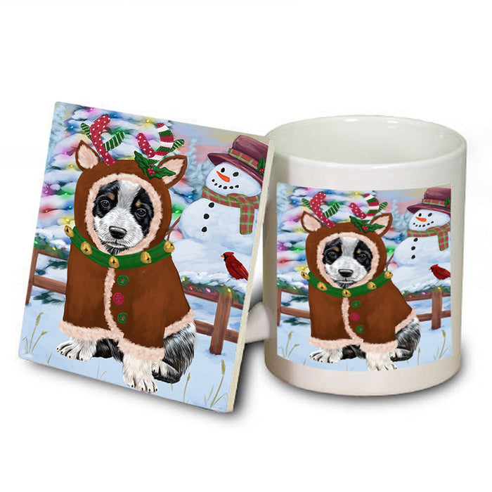 Christmas Gingerbread House Candyfest Australian Cattle Dog Mug and Coaster Set MUC56139