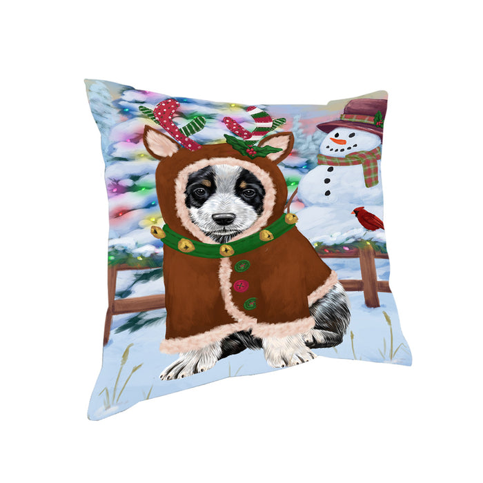Christmas Gingerbread House Candyfest Australian Cattle Dog Pillow PIL78880