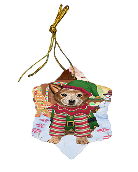Christmas Gingerbread House Candyfest Australian Cattle Dog Star Porcelain Ornament SPOR56504