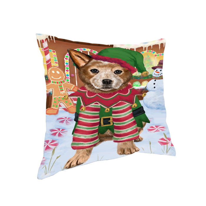 Christmas Gingerbread House Candyfest Australian Cattle Dog Pillow PIL78884