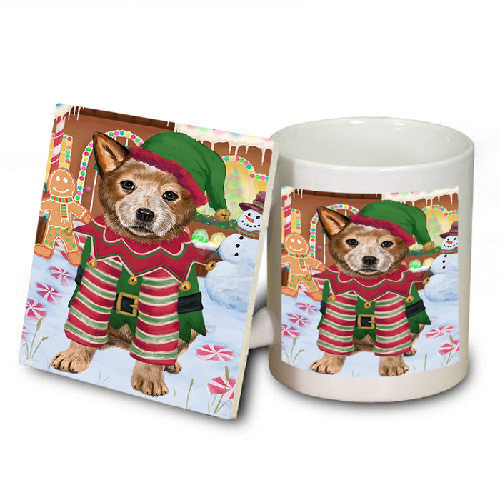 Christmas Gingerbread House Candyfest Australian Cattle Dog Mug and Coaster Set MUC56140