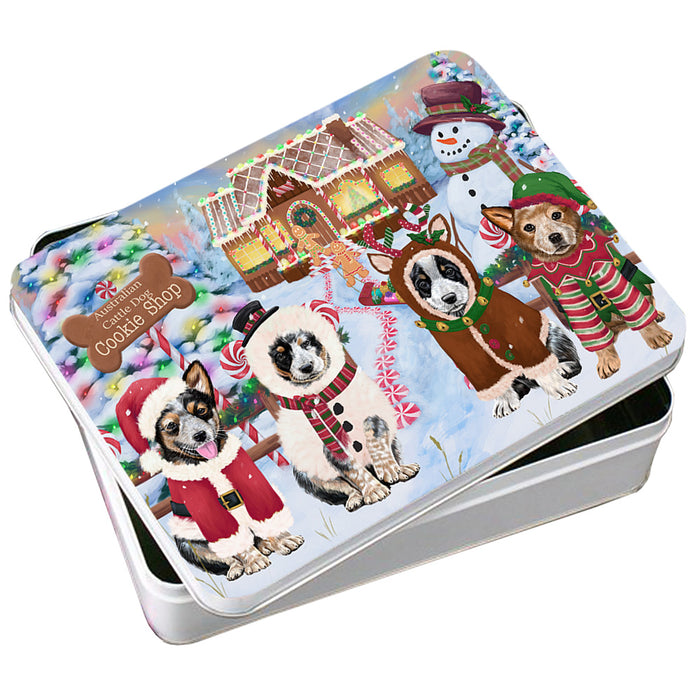Holiday Gingerbread Cookie Shop Australian Cattle Dogs Photo Storage Tin PITN56159