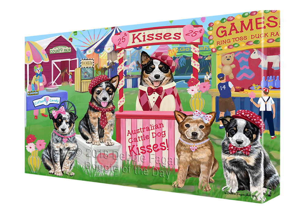 Carnival Kissing Booth Australian Cattle Dogs Canvas Print Wall Art Décor CVS124199