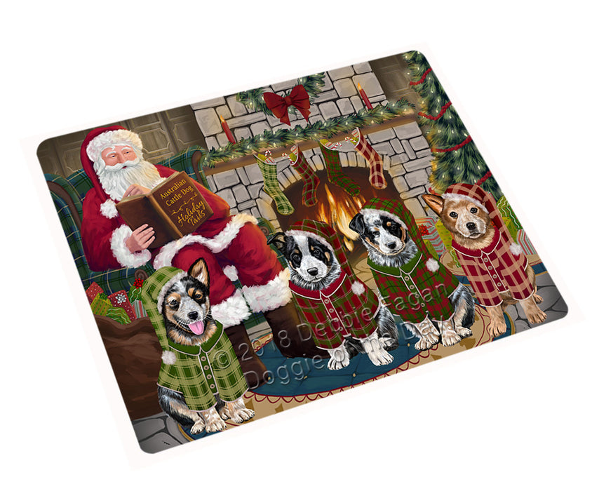 Christmas Cozy Holiday Tails Australian Cattle Dogs Large Refrigerator / Dishwasher Magnet RMAG92814