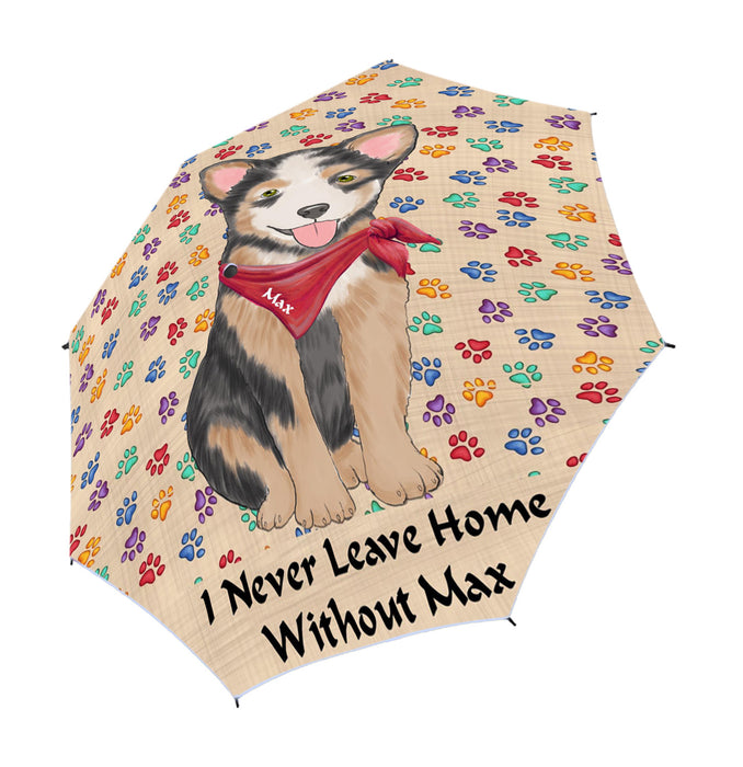 Custom Pet Name Personalized I never Leave Home Australian Cattle Dog Semi-Automatic Foldable Umbrella