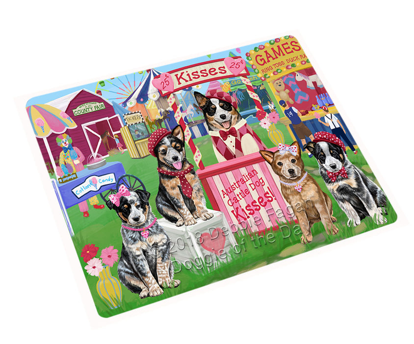 Carnival Kissing Booth Australian Cattle Dogs Large Refrigerator / Dishwasher Magnet RMAG96918