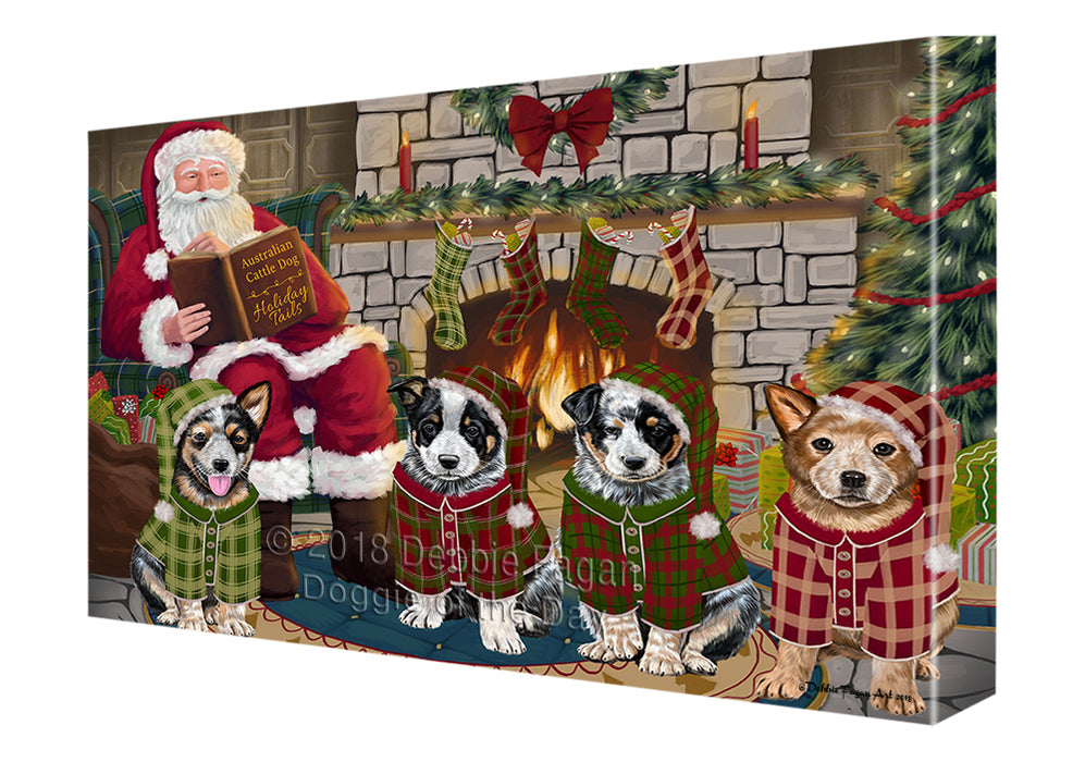 Christmas Cozy Holiday Tails Australian Cattle Dogs Canvas Print Wall Art Décor CVS115748