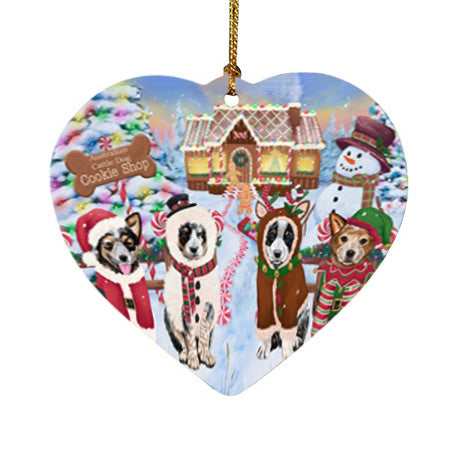 Holiday Gingerbread Cookie Shop Australian Cattle Dogs Heart Christmas Ornament HPOR56453