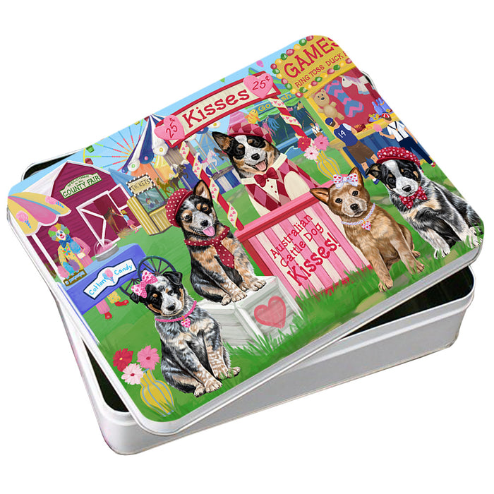 Carnival Kissing Booth Australian Cattle Dogs Photo Storage Tin PITN55718