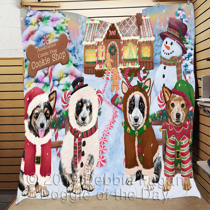 Holiday Gingerbread Cookie Australian Cattle Dogs Quilt