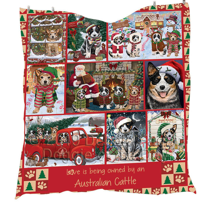 Love is Being Owned Christmas Australian Cattle Dogs Quilt