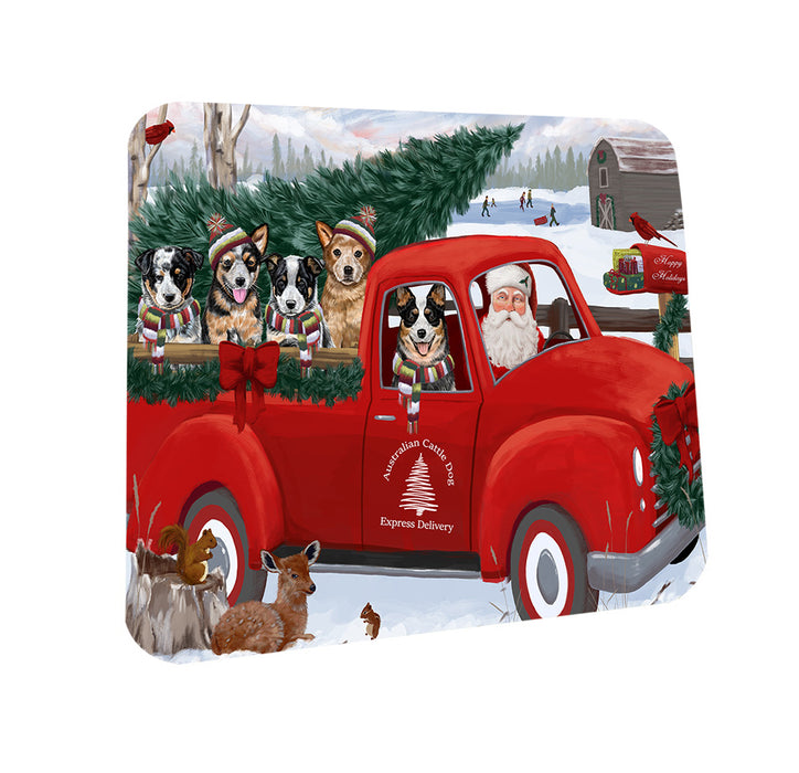 Christmas Santa Express Delivery Australian Cattle Dogs Family Coasters Set of 4 CST54960