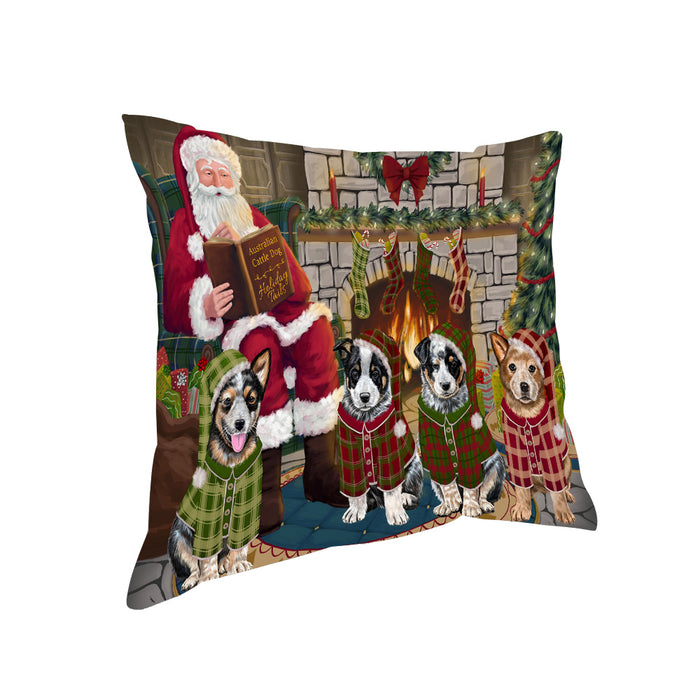 Christmas Cozy Holiday Tails Australian Cattle Dogs Pillow PIL69292