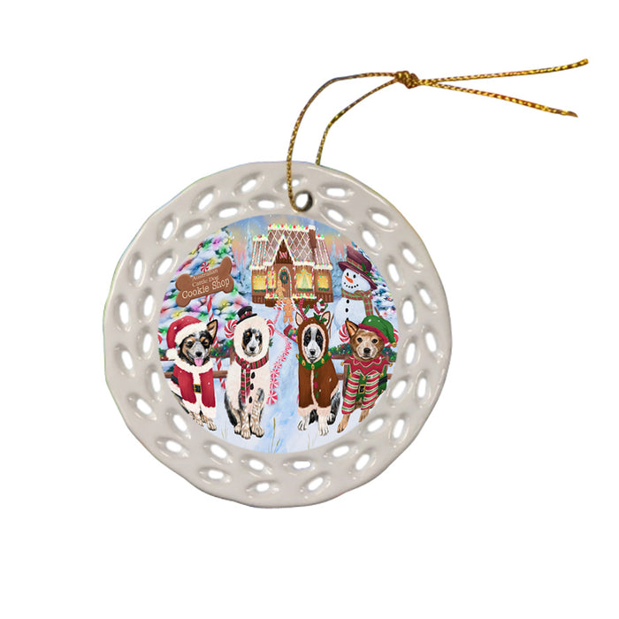 Holiday Gingerbread Cookie Shop Australian Cattle Dogs Ceramic Doily Ornament DPOR56453