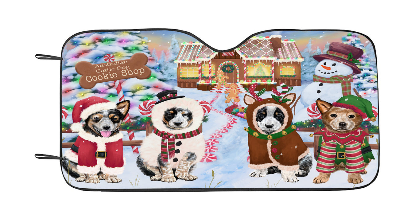 Holiday Gingerbread Cookie Australian Cattle Dogs Car Sun Shade