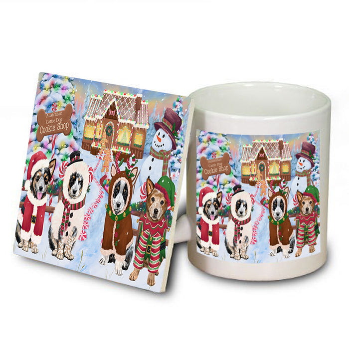 Holiday Gingerbread Cookie Shop Australian Cattle Dogs Mug and Coaster Set MUC56089