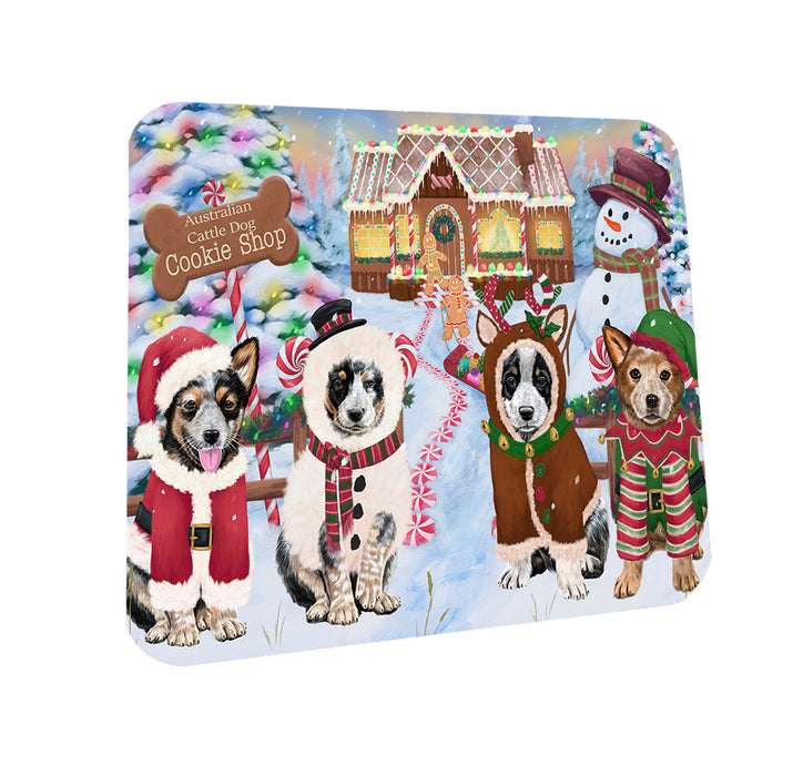 Holiday Gingerbread Cookie Shop Australian Cattle Dogs Coasters Set of 4 CST56055