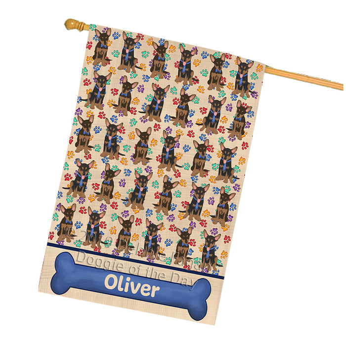 Rainbow Paw Print Australian Kelpie Dogs House Flag FLG65254