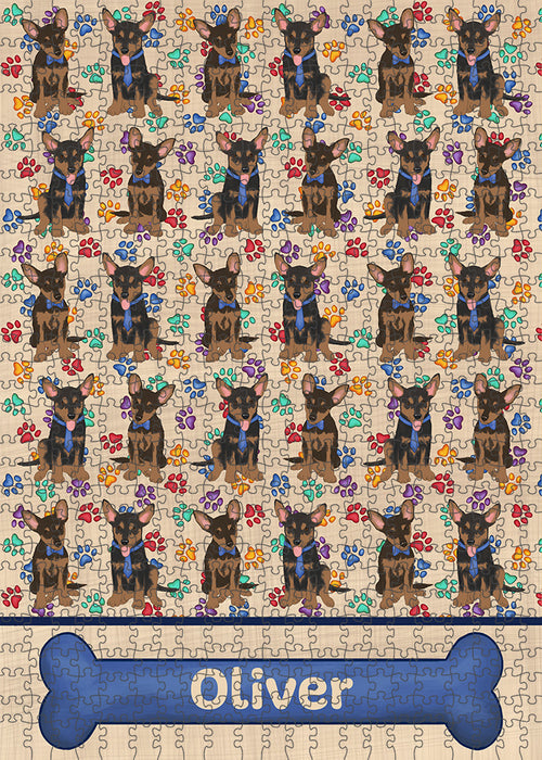 Rainbow Paw Print Australian Kelpie Dogs Puzzle with Photo Tin PUZL97512