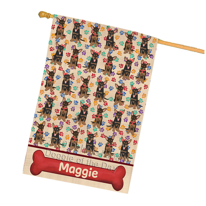 Rainbow Paw Print Australian Kelpie Dogs House Flag FLG65255