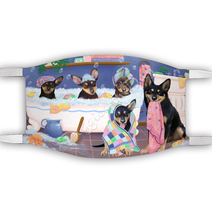 Rub A Dub Dogs In A Tub  Australian Kelpies Dogs Face Mask FM49470