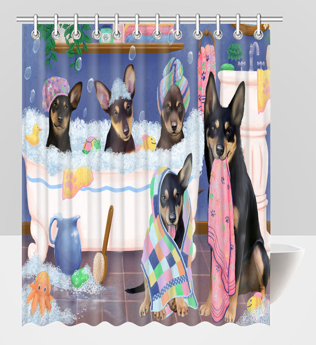 Rub A Dub Dogs In A Tub Australian Kelpies Dogs Shower Curtain