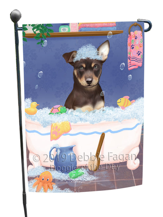Rub A Dub Dog In A Tub Australian Kelpie Dog Garden Flag GFLG66153