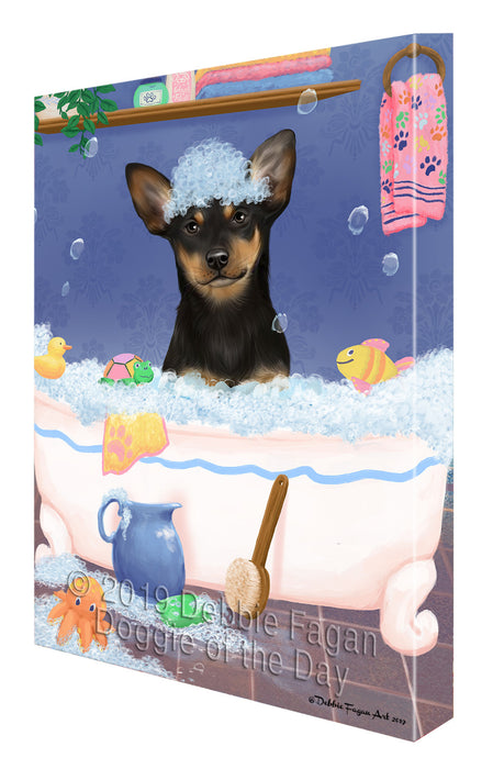 Rub A Dub Dog In A Tub Australian Kelpie Dog Canvas Print Wall Art Décor CVS142172