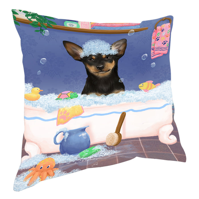 Rub A Dub Dog In A Tub Australian Kelpie Dog Pillow with Top Quality High-Resolution Images - Ultra Soft Pet Pillows for Sleeping - Reversible & Comfort - Ideal Gift for Dog Lover - Cushion for Sofa Couch Bed - 100% Polyester, PILA90343