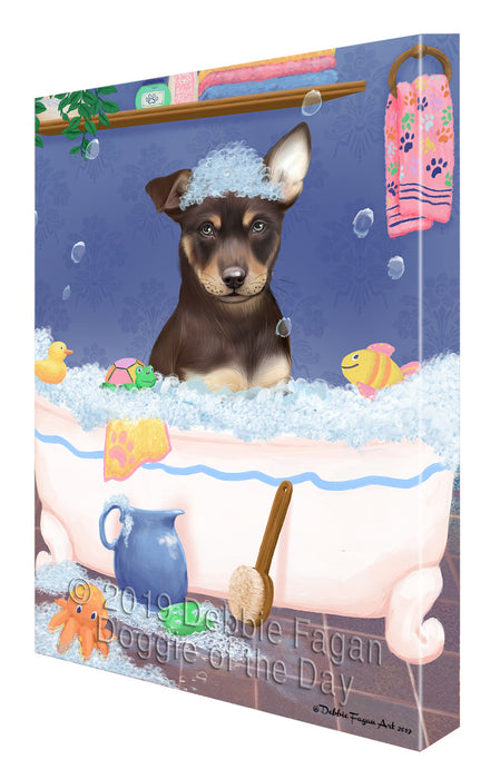 Rub A Dub Dog In A Tub Australian Kelpie Dog Canvas Print Wall Art Décor CVS142181